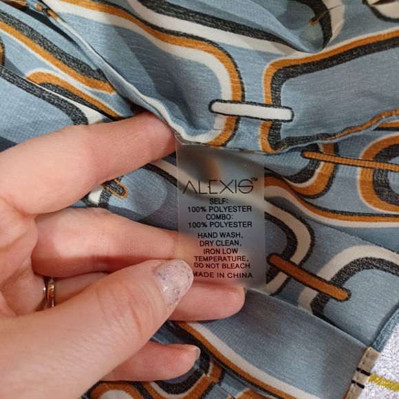 Alexis Blue and White Patterned Dress - Picture 10 of 11